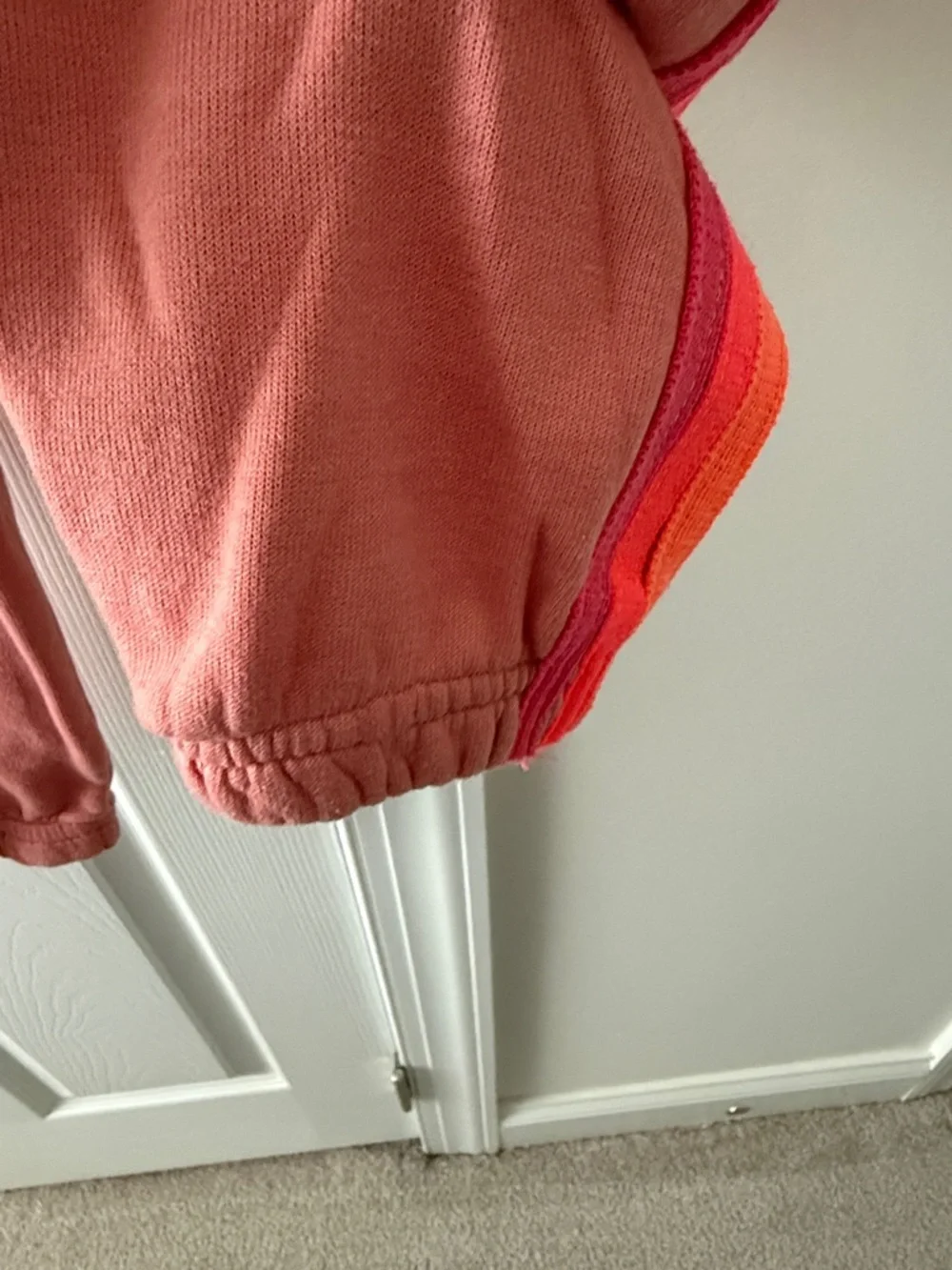 Aviator Nation Coral Pink Jogger Pants with Neon Stripes - Size XS - Picture 5 of 8